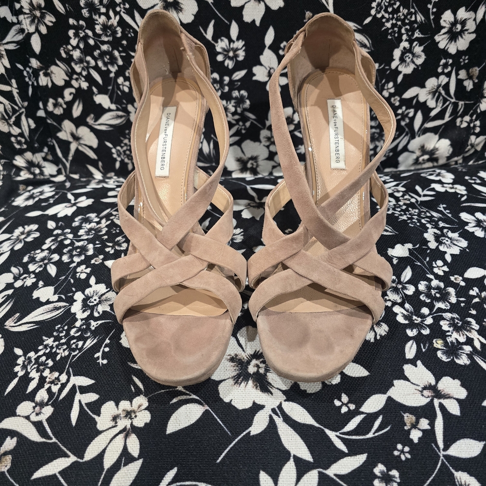 Diane Von Furstenberg Blush Strappy Heels
